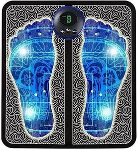 Foot Massager Feet Massage Machine ,Electronic Muscle Stimulator Massage Mat USB Rechargeable Massager (Black)